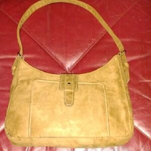Source Unknown Suede Tan Shoulder Bag